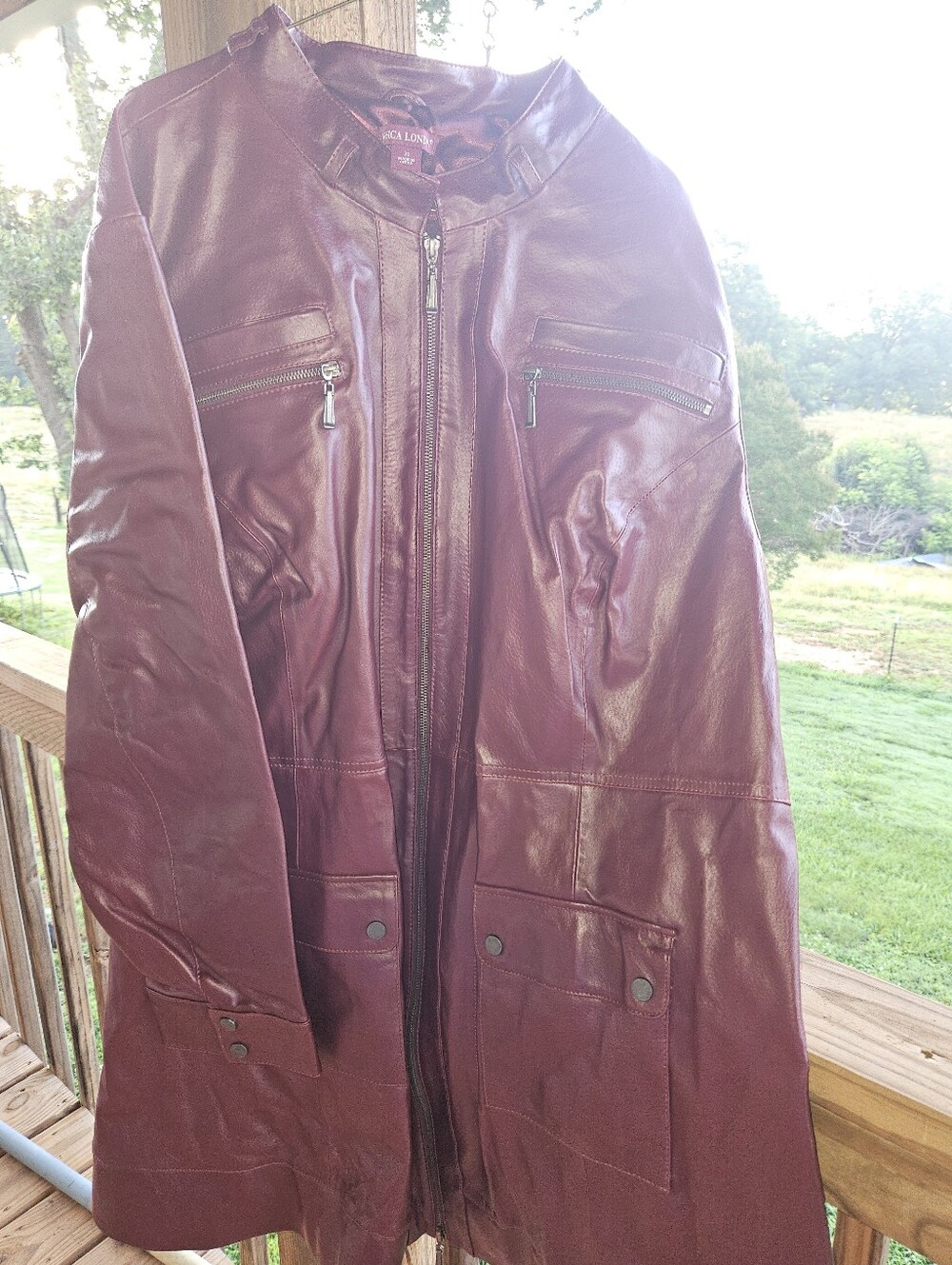 Jessica London Deep Burgundy Leather Jacket